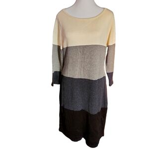 NWT Calvin Klein Sweater Dress Multicolored Bodycon Sz Large Long Sleeve